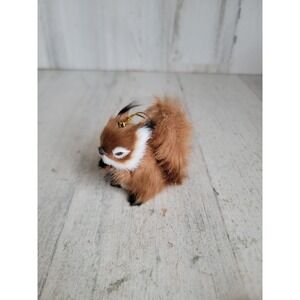 Faux fur chipmunk miniature‎ squirrel ornament realistic Xmas animal